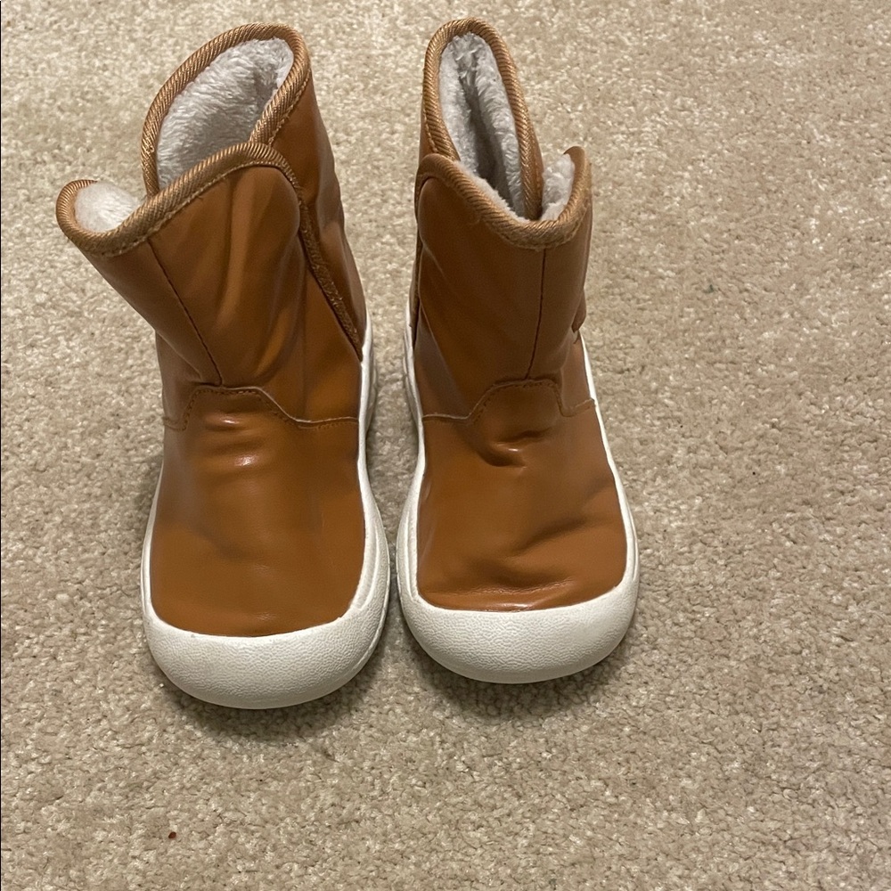 Amazon Tan Kids Boots with White Soles